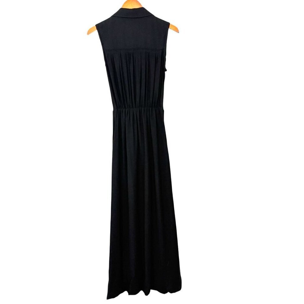 Brochu Walker Women's Madsen Maxi Dress Black Sleeveless Tie Waist Gauzy Size S - Picture 6 of 11